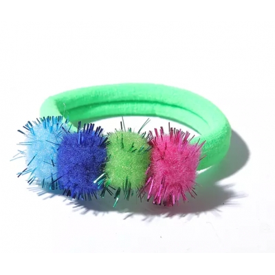 Colorful ball top girls elastic jewelry hair decoration